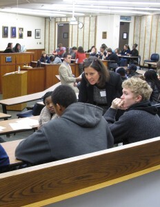 Joan Fortin guides students in breakout workshop